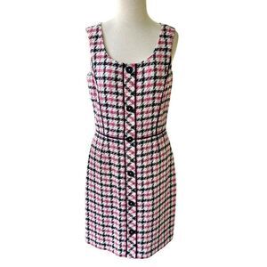 Brooks Brothers Red Fleece Plaid Tweed Sheath Dress.